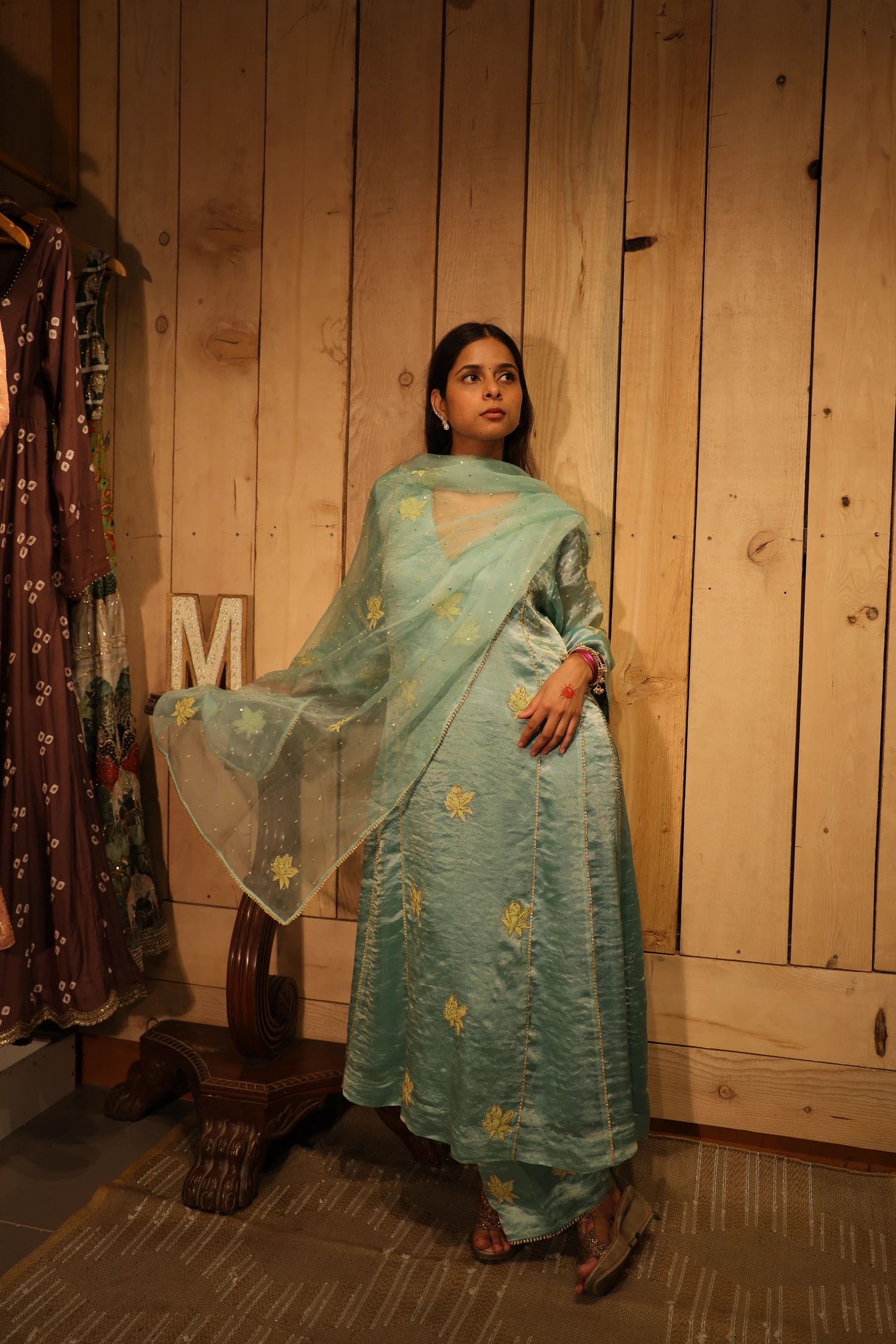 Neel Haze — Tissue · Kurta, Pants & Organza Dupatta