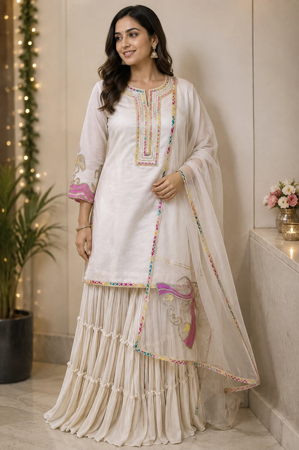 Resham Rang — Kurta, Multilayered Sharara & Dupatta