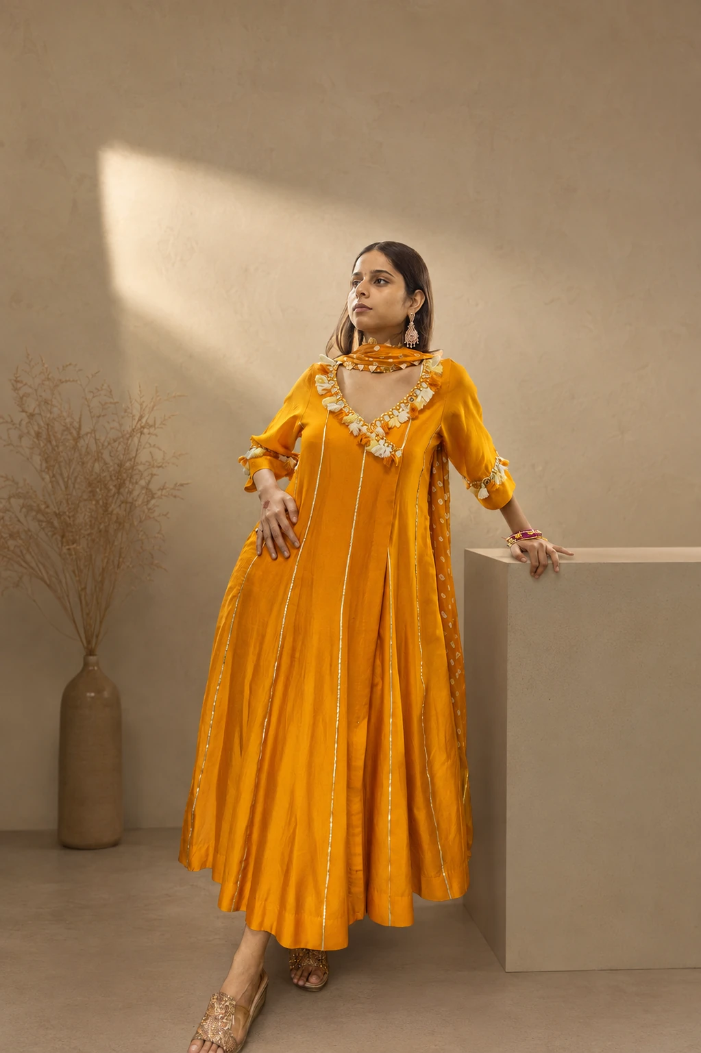 Neel Haze — Chanderi · Anarkali & Dupatta