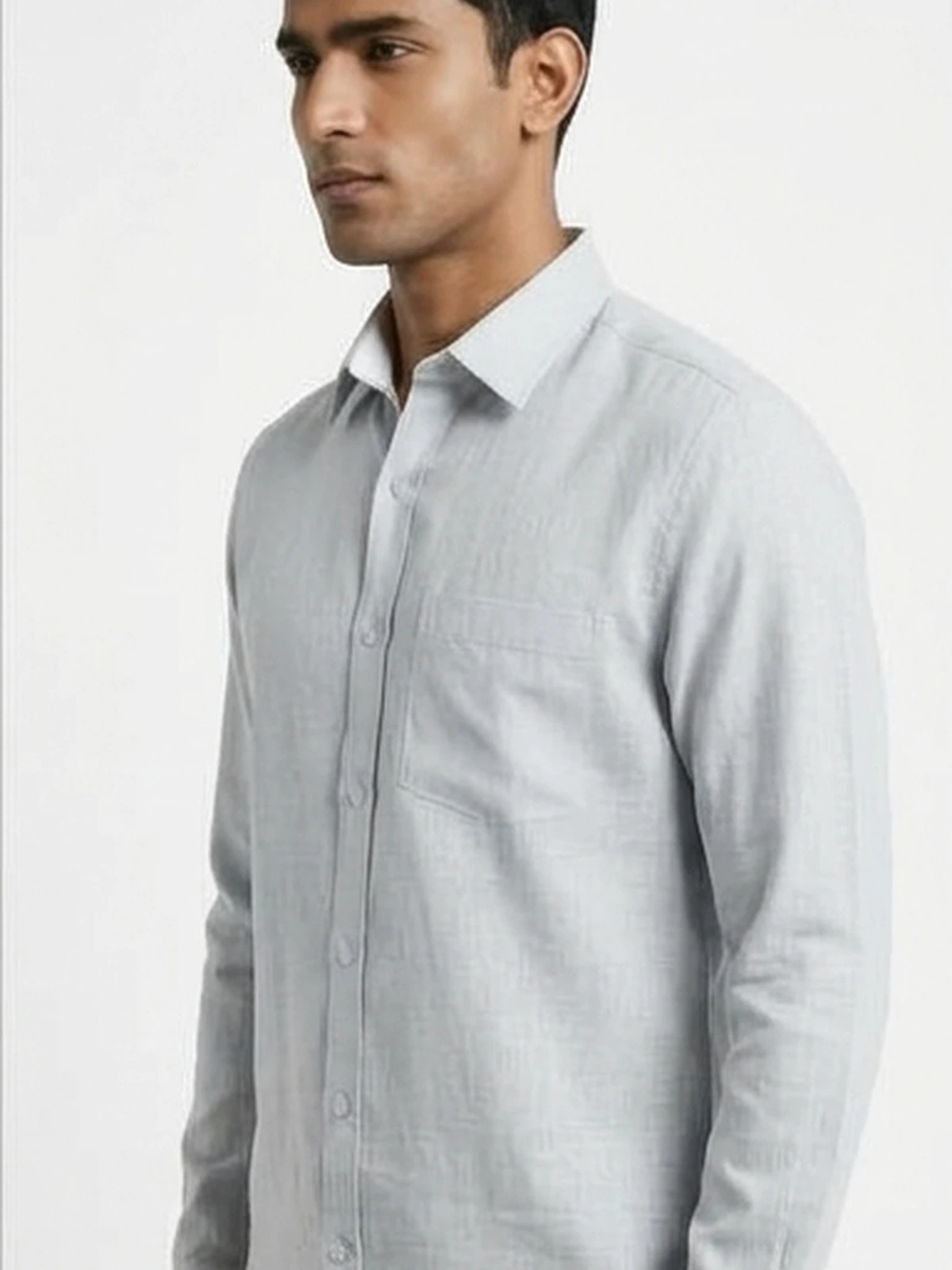 Silver Mist — Cotton Linen Shirt